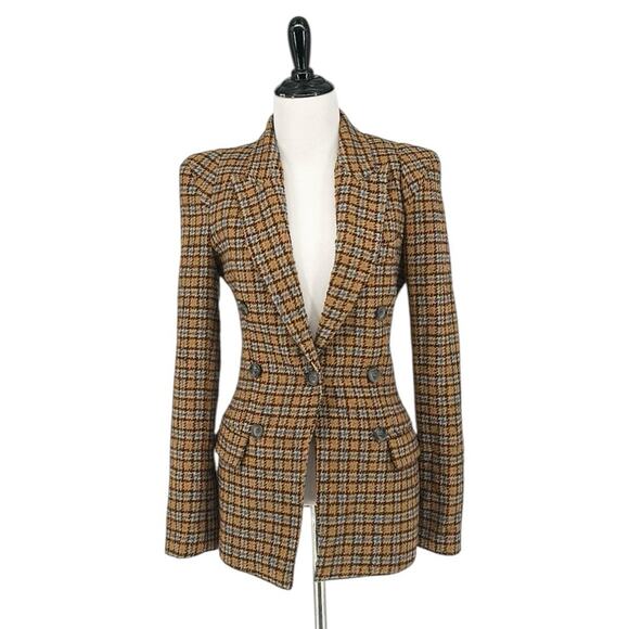 Smythe Plaid Blazer Not A Pagoda Tweed Plaid Single Button Jacket Size 0 - Picture 6 of 10